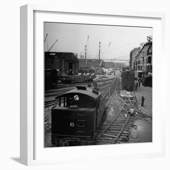 Freight Cars in the New York Dock Co. Yards on Brooklyn N.Y. Waterfront-Ralph Morse-Framed Photographic Print