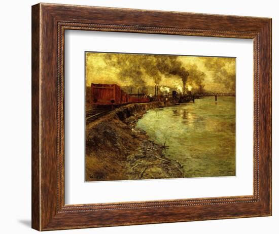 Freight Train, Dusk-Fritz Thaulow-Framed Giclee Print