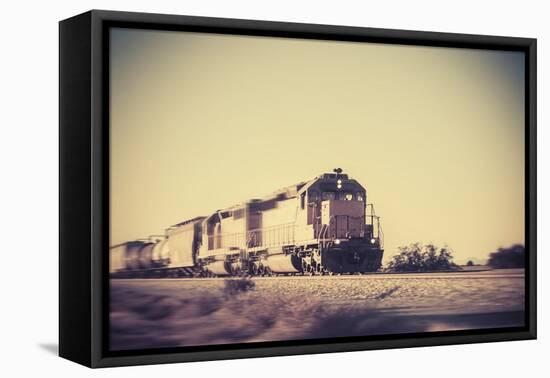 Freight Train Traveling through Arizona Desert-BCFC-Framed Premier Image Canvas