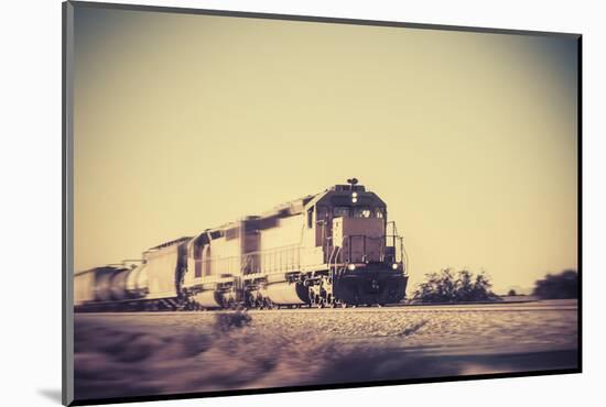 Freight Train Traveling through Arizona Desert-BCFC-Mounted Photographic Print