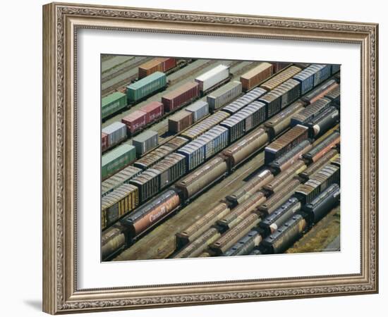 Freight Wagons on the Canadian Pacific Railway at Vancouver Harbour, Canada-Robert Francis-Framed Photographic Print