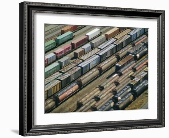 Freight Wagons on the Canadian Pacific Railway at Vancouver Harbour, Canada-Robert Francis-Framed Photographic Print