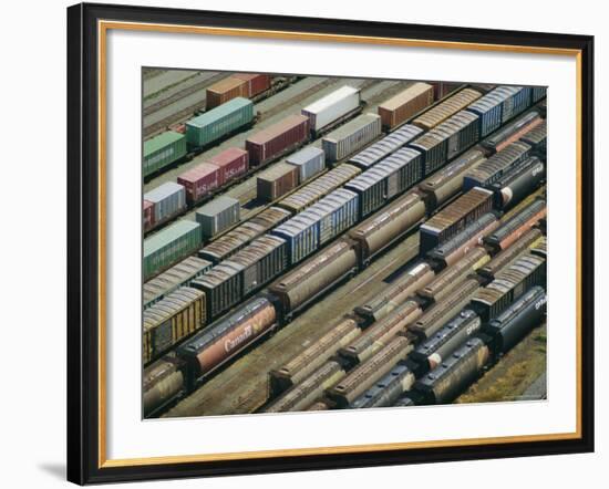 Freight Wagons on the Canadian Pacific Railway at Vancouver Harbour, Canada-Robert Francis-Framed Photographic Print