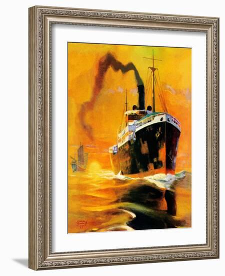 "Freighter,"December 14, 1935-Edgar Franklin Wittmack-Framed Giclee Print