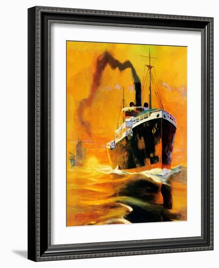 "Freighter,"December 14, 1935-Edgar Franklin Wittmack-Framed Giclee Print