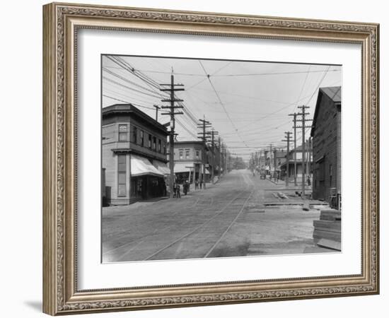 Fremont Avenue looking North Photograph - Seattle, WA-Lantern Press-Framed Art Print
