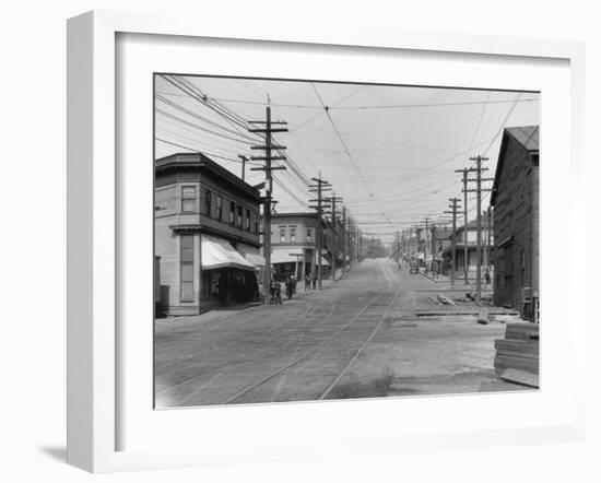 Fremont Avenue looking North Photograph - Seattle, WA-Lantern Press-Framed Art Print