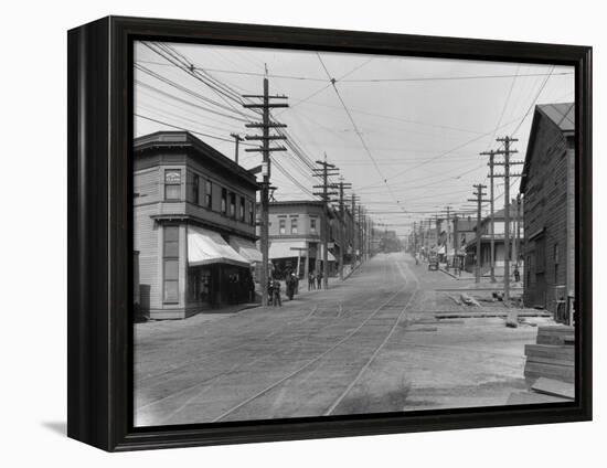 Fremont Avenue looking North Photograph - Seattle, WA-Lantern Press-Framed Stretched Canvas