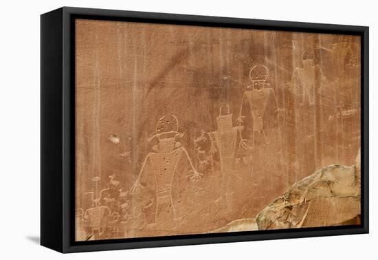 Fremont Petroglyphs, Capitol Reef National Park, Fruita, Utah, United States of America-Michael DeFreitas-Framed Premier Image Canvas