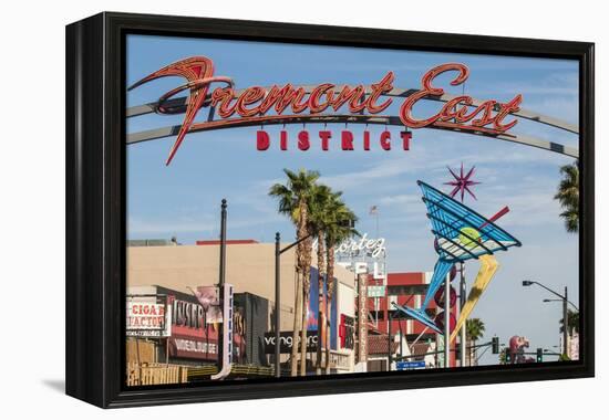 Fremont Street and Neon Sign, Las Vegas, Nevada, United States of America, North America-Michael DeFreitas-Framed Premier Image Canvas