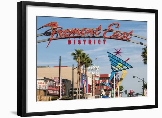 Fremont Street and Neon Sign, Las Vegas, Nevada, United States of America, North America-Michael DeFreitas-Framed Photographic Print