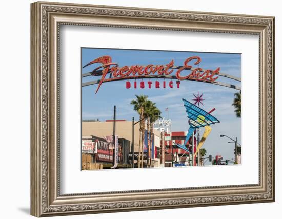 Fremont Street and Neon Sign, Las Vegas, Nevada, United States of America, North America-Michael DeFreitas-Framed Photographic Print