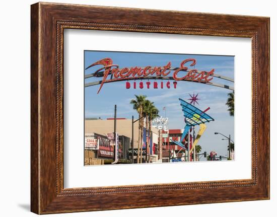 Fremont Street and Neon Sign, Las Vegas, Nevada, United States of America, North America-Michael DeFreitas-Framed Photographic Print