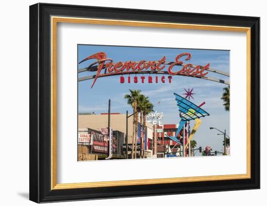 Fremont Street and Neon Sign, Las Vegas, Nevada, United States of America, North America-Michael DeFreitas-Framed Photographic Print