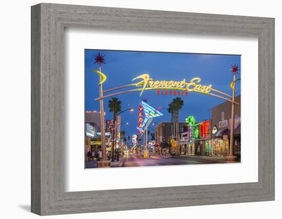 Fremont Street and Neon Sign, Las Vegas, Nevada-Michael DeFreitas-Framed Photographic Print