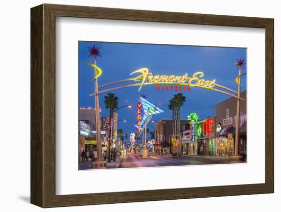 Fremont Street and Neon Sign, Las Vegas, Nevada-Michael DeFreitas-Framed Photographic Print