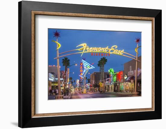 Fremont Street and Neon Sign, Las Vegas, Nevada-Michael DeFreitas-Framed Photographic Print