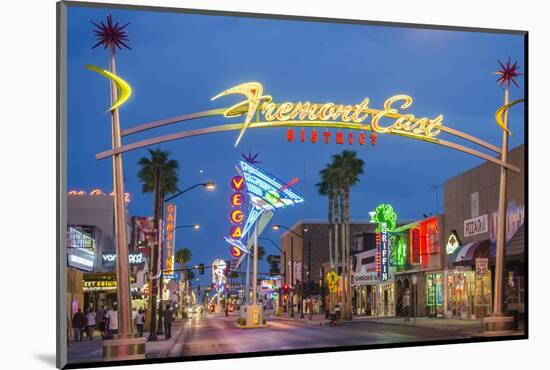 Fremont Street and Neon Sign, Las Vegas, Nevada-Michael DeFreitas-Mounted Photographic Print