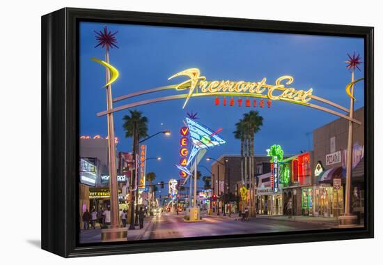 Fremont Street and Neon Sign, Las Vegas, Nevada-Michael DeFreitas-Framed Premier Image Canvas