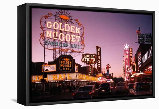 Fremont Street in Las Vegas-Philip Gendreau-Framed Premier Image Canvas