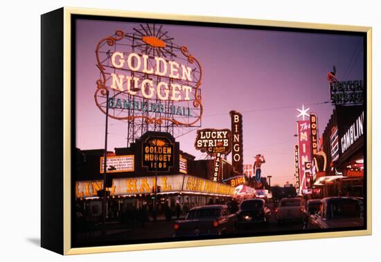 Fremont Street in Las Vegas-Philip Gendreau-Framed Premier Image Canvas