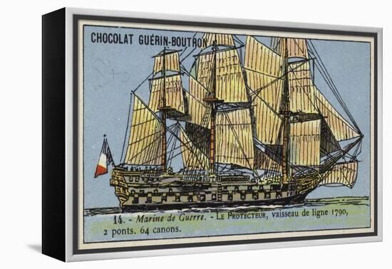 French 64 Gun Ship of the Line Protecteur, 1790-null-Framed Premier Image Canvas