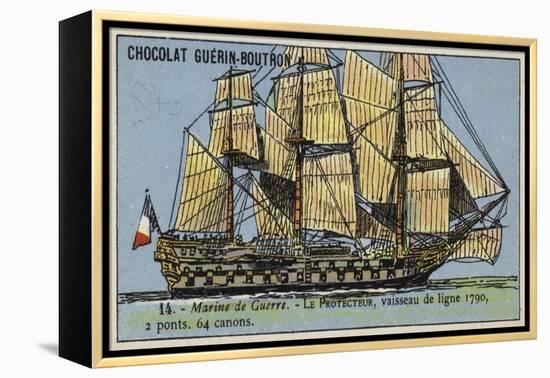 French 64 Gun Ship of the Line Protecteur, 1790-null-Framed Premier Image Canvas
