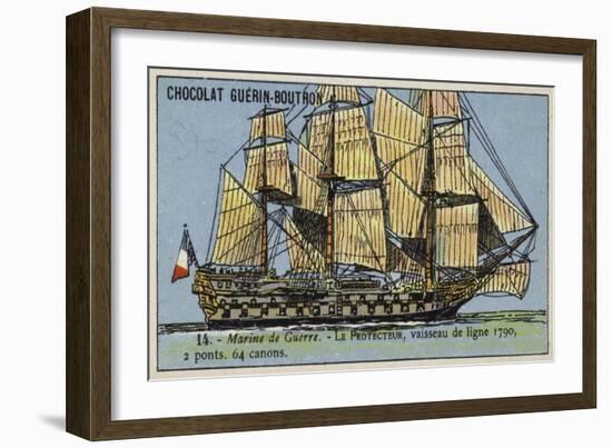 French 64 Gun Ship of the Line Protecteur, 1790-null-Framed Giclee Print