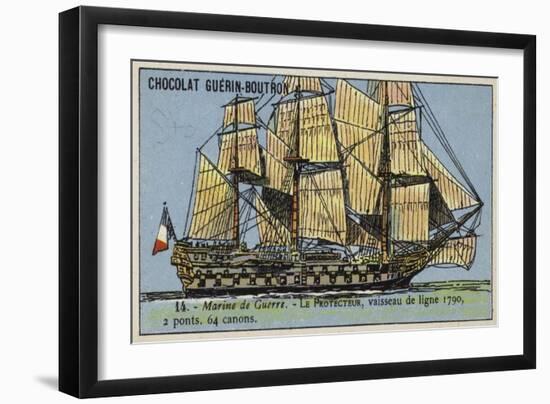 French 64 Gun Ship of the Line Protecteur, 1790-null-Framed Giclee Print