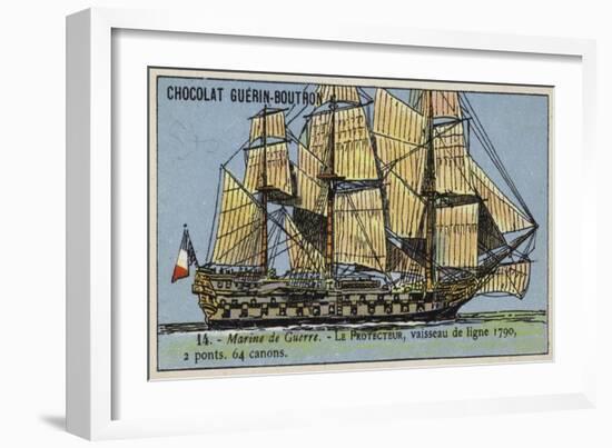 French 64 Gun Ship of the Line Protecteur, 1790-null-Framed Giclee Print