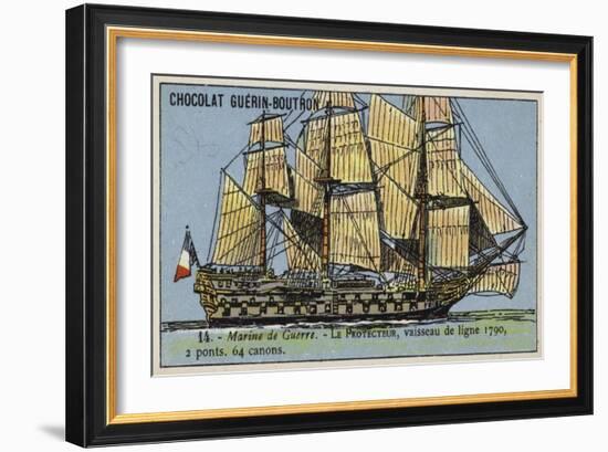 French 64 Gun Ship of the Line Protecteur, 1790-null-Framed Giclee Print