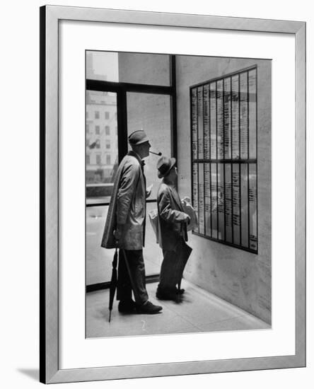 French Actor Jacques Tati Looking at the Names of a Building-Yale Joel-Framed Premium Photographic Print