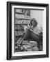 French Actress Barbara Laage, Alone in Her Apartment Reading-Nina Leen-Framed Photographic Print