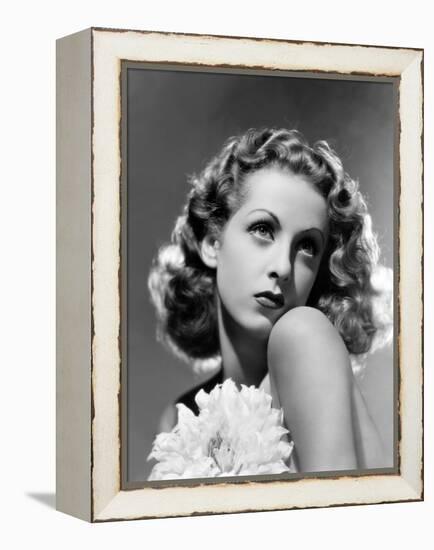 French actress Danielle Darrieux, 1938 (b/w photo)-null-Framed Stretched Canvas