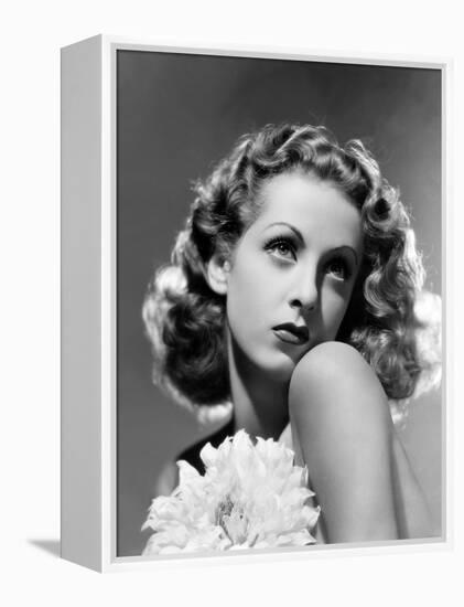 French actress Danielle Darrieux, 1938 (b/w photo)-null-Framed Stretched Canvas