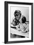 French Actress Micheline Presle with Daughter Tonie Marshall (7) August 9, 1958-null-Framed Photo