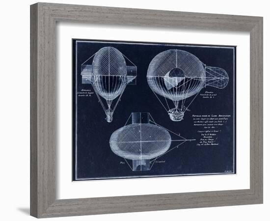 French Airship Balloon 1784-Tina Lavoie-Framed Giclee Print