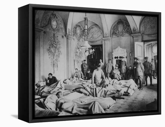 French and German Wounded in a Chateau in France, World War I, 1915-null-Framed Premier Image Canvas