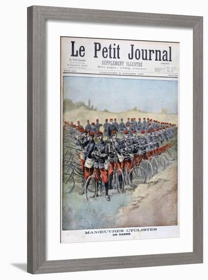 French Army Bicycle Corps in a Square on Manoeuvres, France, 1897-Henri Meyer-Framed Giclee Print