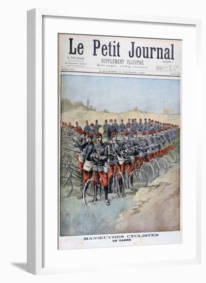 French Army Bicycle Corps in a Square on Manoeuvres, France, 1897-Henri Meyer-Framed Giclee Print