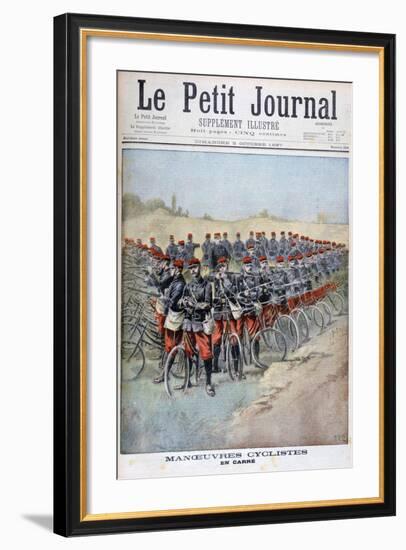 French Army Bicycle Corps in a Square on Manoeuvres, France, 1897-Henri Meyer-Framed Giclee Print