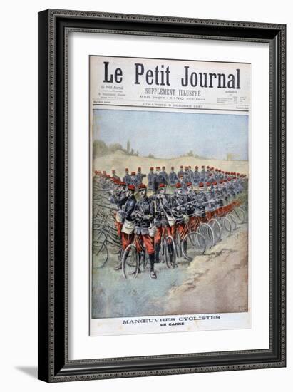 French Army Bicycle Corps in a Square on Manoeuvres, France, 1897-Henri Meyer-Framed Giclee Print