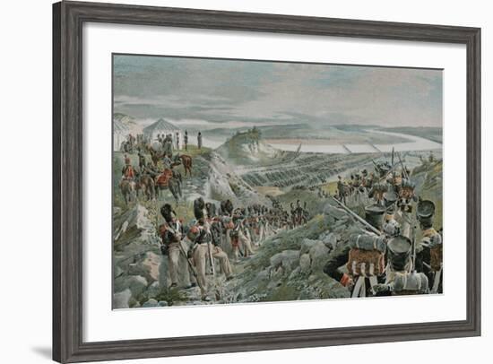 French Army Crossing the Niemen-Felicien Baron De Myrbach-rheinfeld-Framed Giclee Print