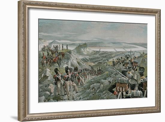 French Army Crossing the Niemen-Felicien Baron De Myrbach-rheinfeld-Framed Giclee Print