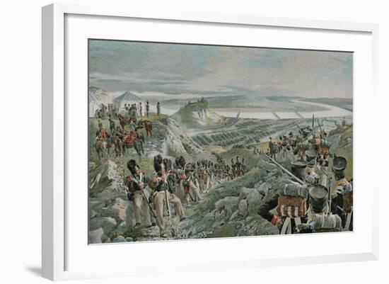 French Army Crossing the Niemen-Felicien Baron De Myrbach-rheinfeld-Framed Giclee Print