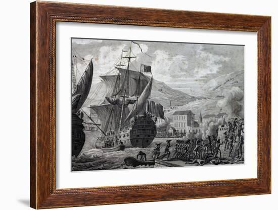 French Army under General Leclerc Capturing Cap Francais in 1802, Haiti, 18th Century-null-Framed Giclee Print