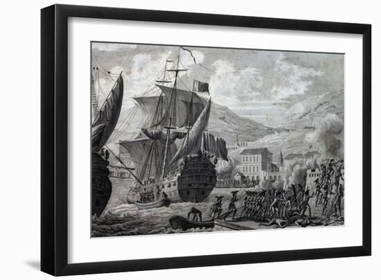 French Army under General Leclerc Capturing Cap Francais in 1802, Haiti, 18th Century-null-Framed Giclee Print