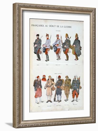 French Army Uniforms, World War One, 1914-null-Framed Giclee Print