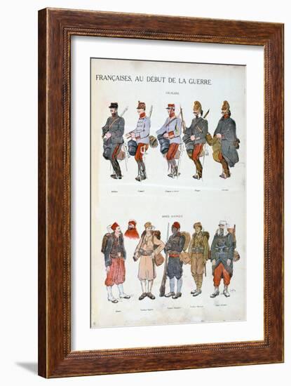 French Army Uniforms, World War One, 1914-null-Framed Giclee Print