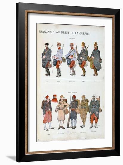 French Army Uniforms, World War One, 1914-null-Framed Giclee Print